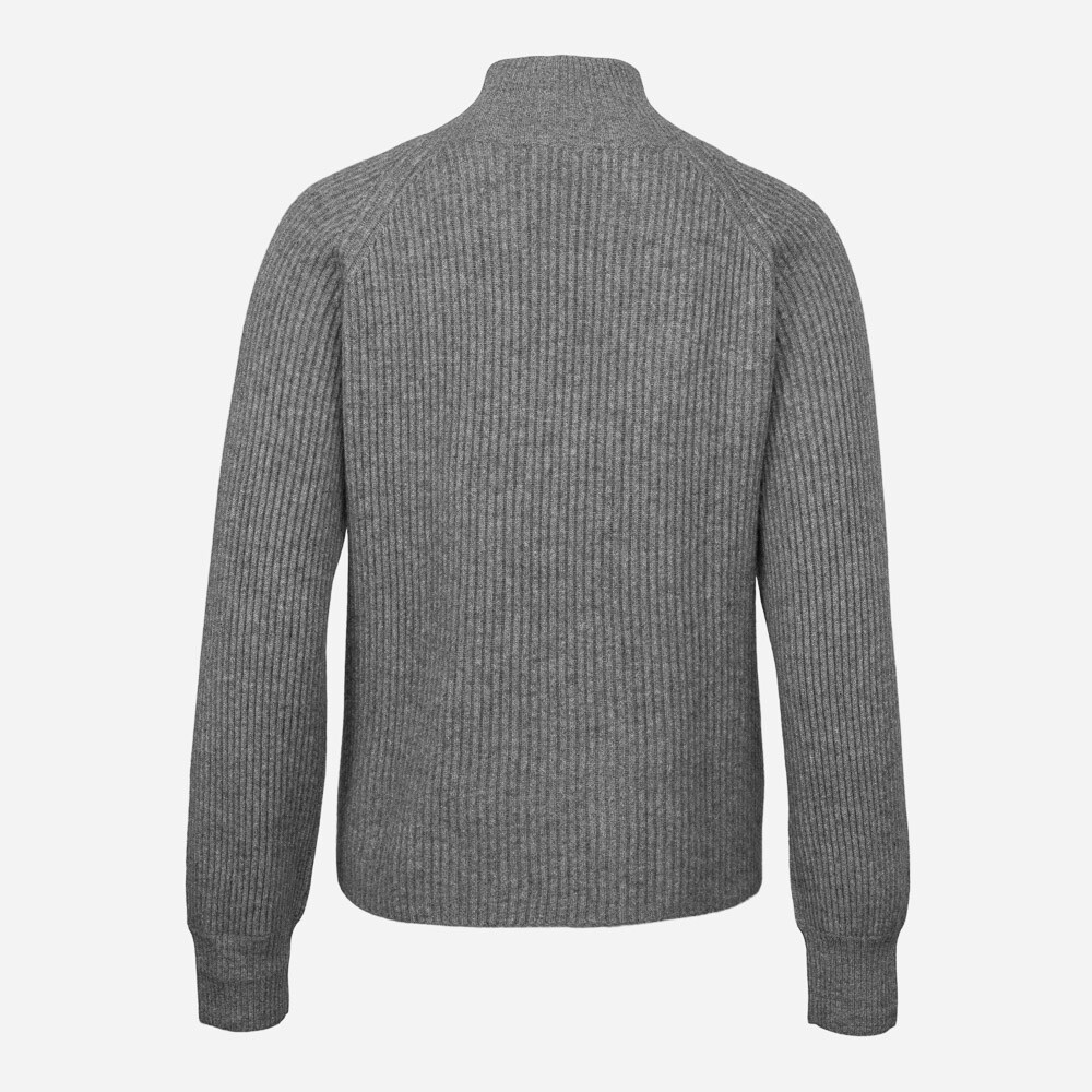 Romy Ribbed Raglan Turtleneck Flannel Grey Melange