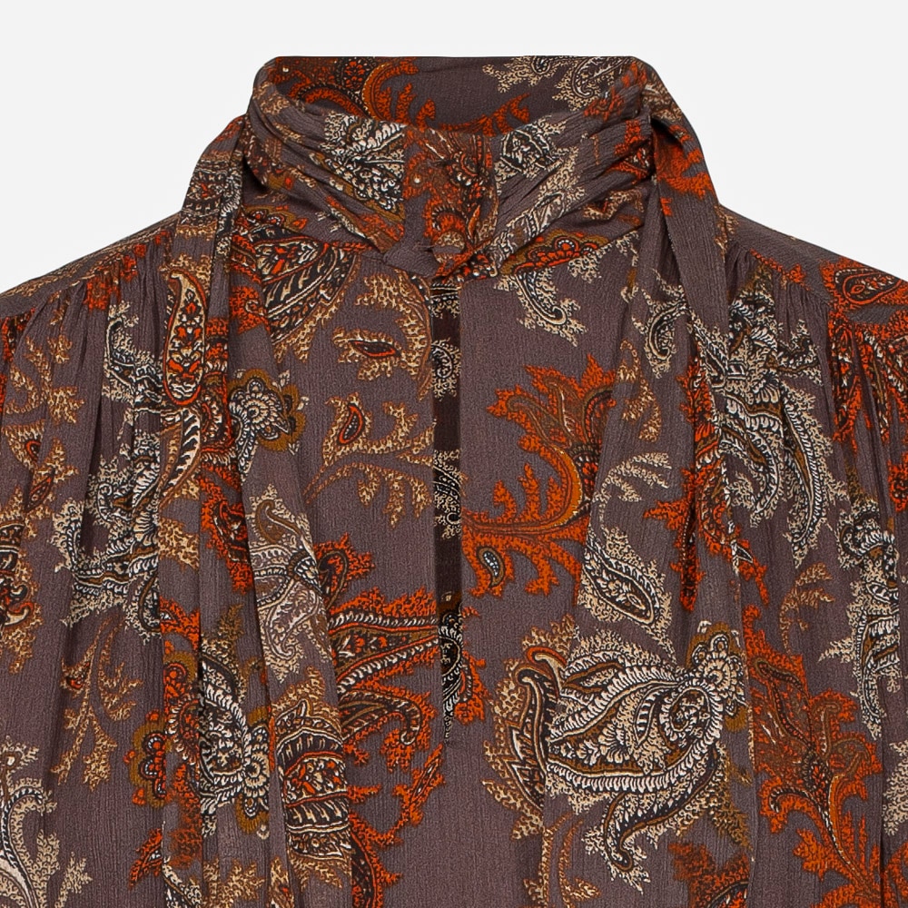 Paisley Bow Dress 212 Brun