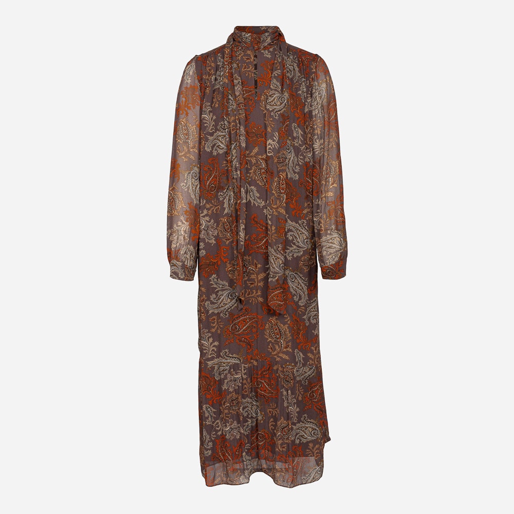 Paisley Bow Dress 212 Brun