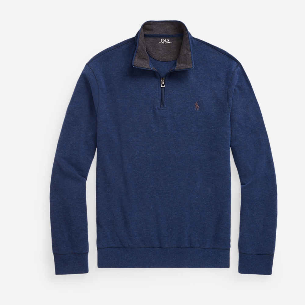 Luxury Jersey Quarter Zip Pullover - Spring Navy Heather