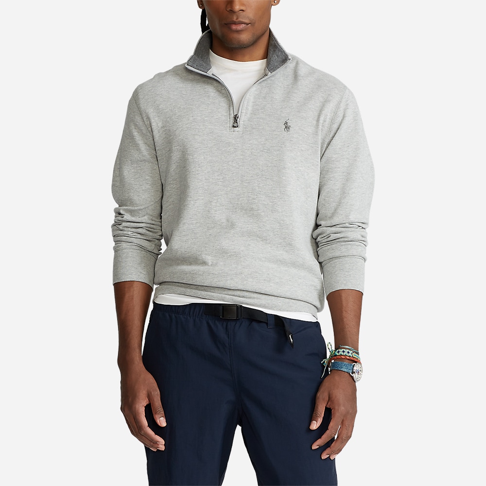 Luxury Jersey Quarter Zip Pullover - Andover Heather