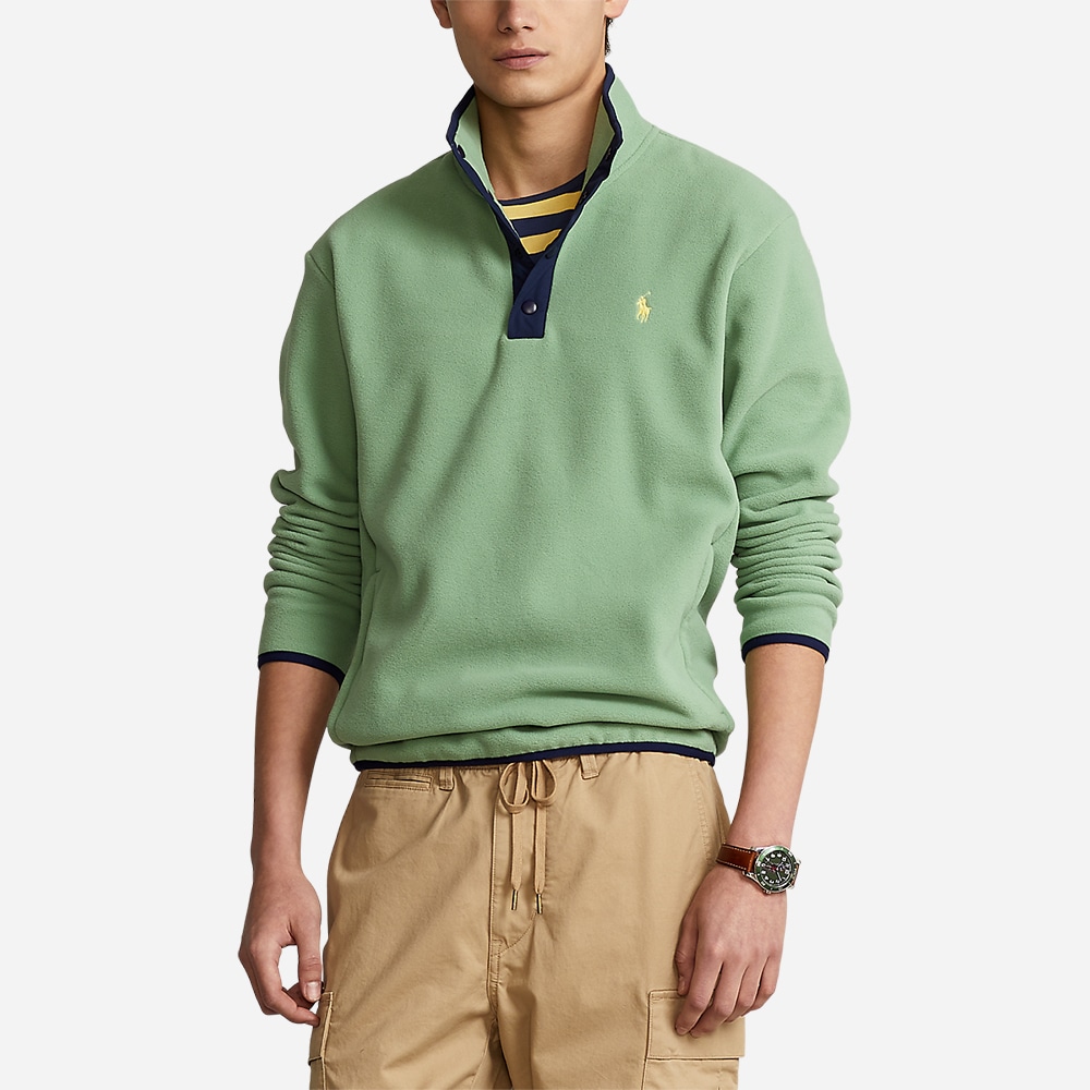Lsmockm1-Long Sleeve-Pullover Green