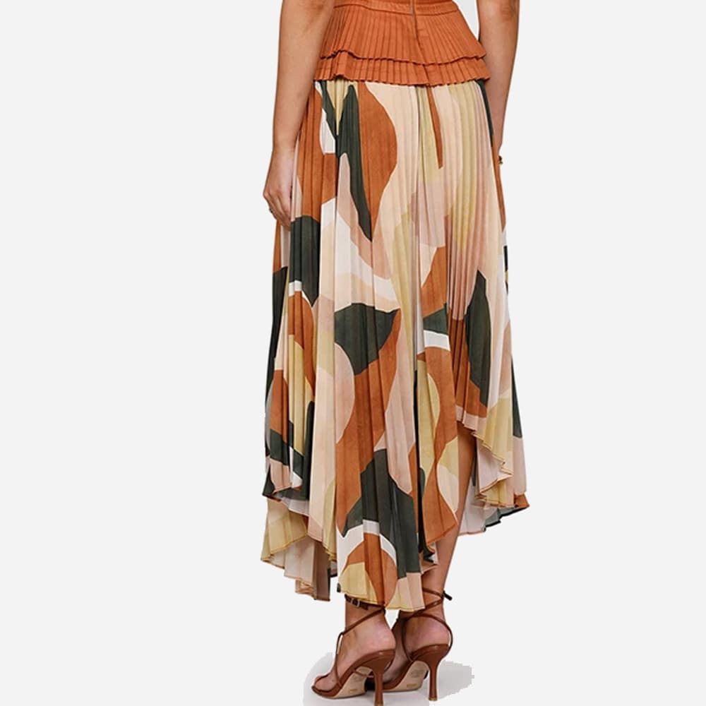 Retro Resort Pleated Skirt Retro Resort Print