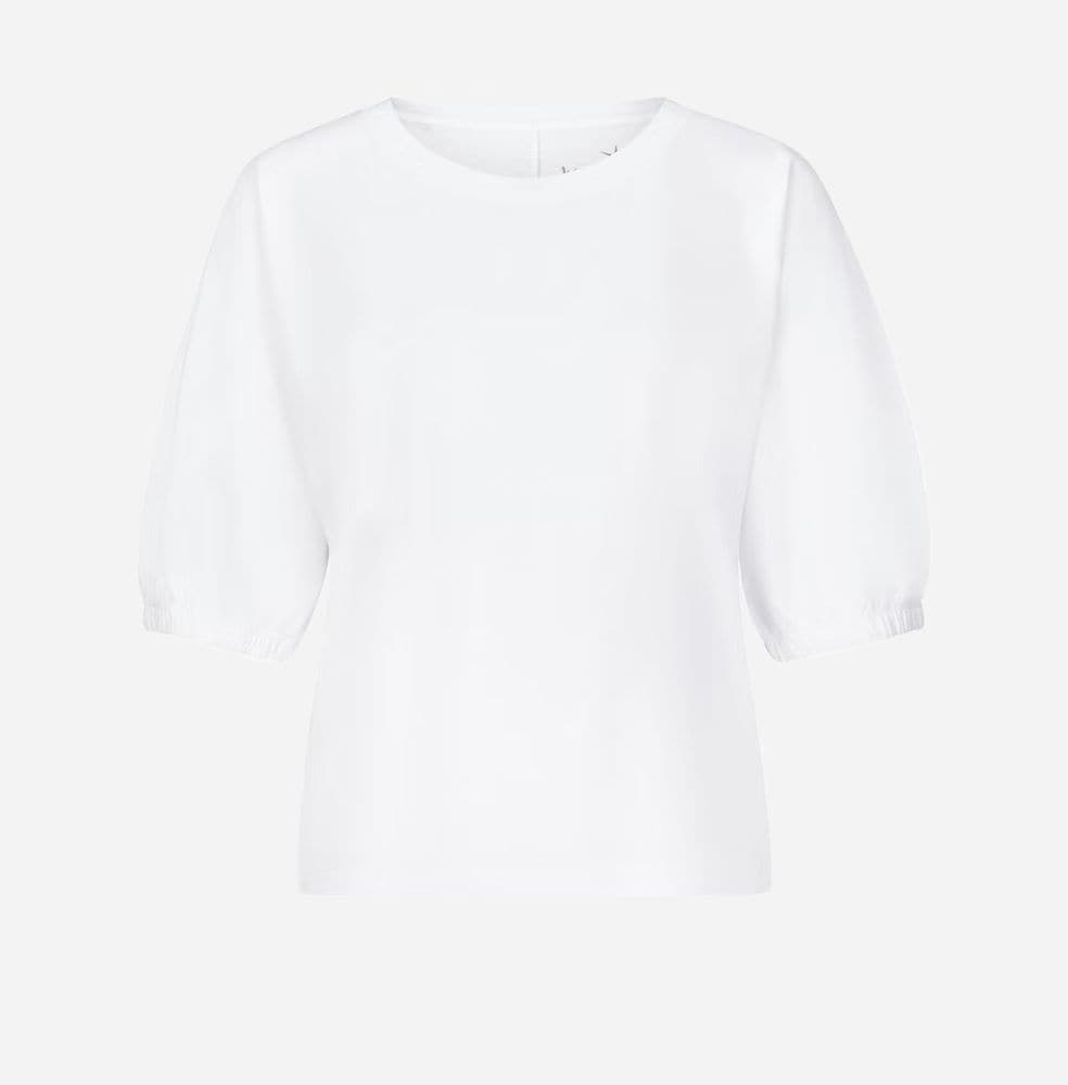 Washed Co Shirt With Puffy Sleeves White