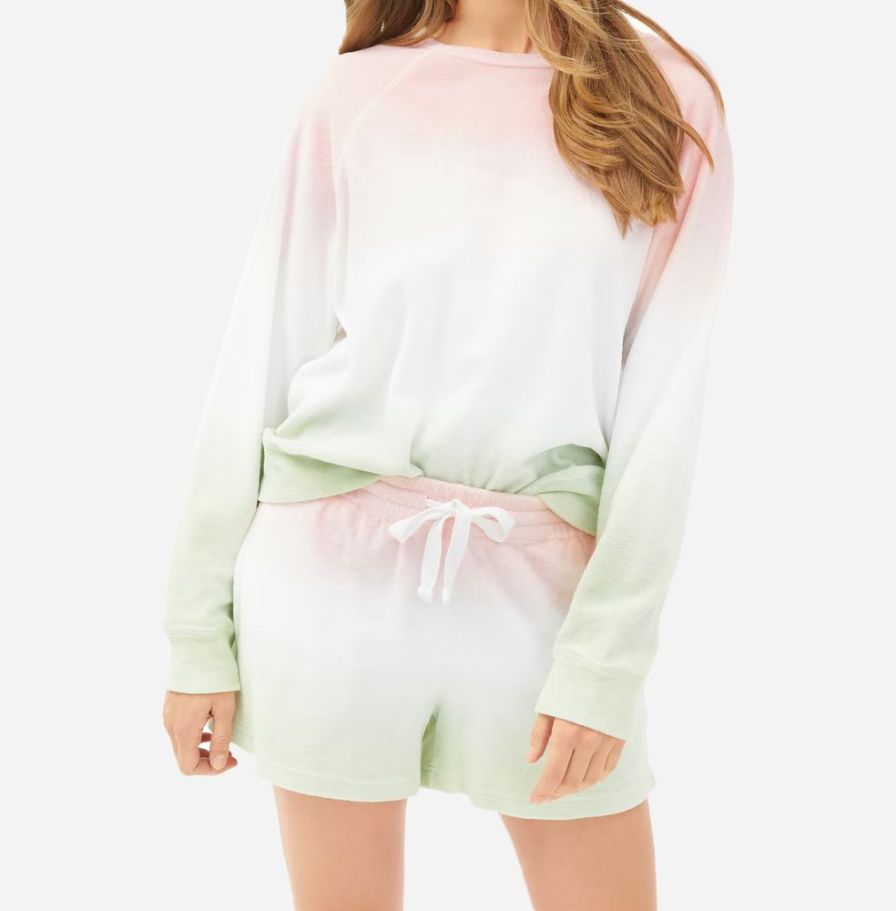 Terry Fleece Shorts Dipdye White