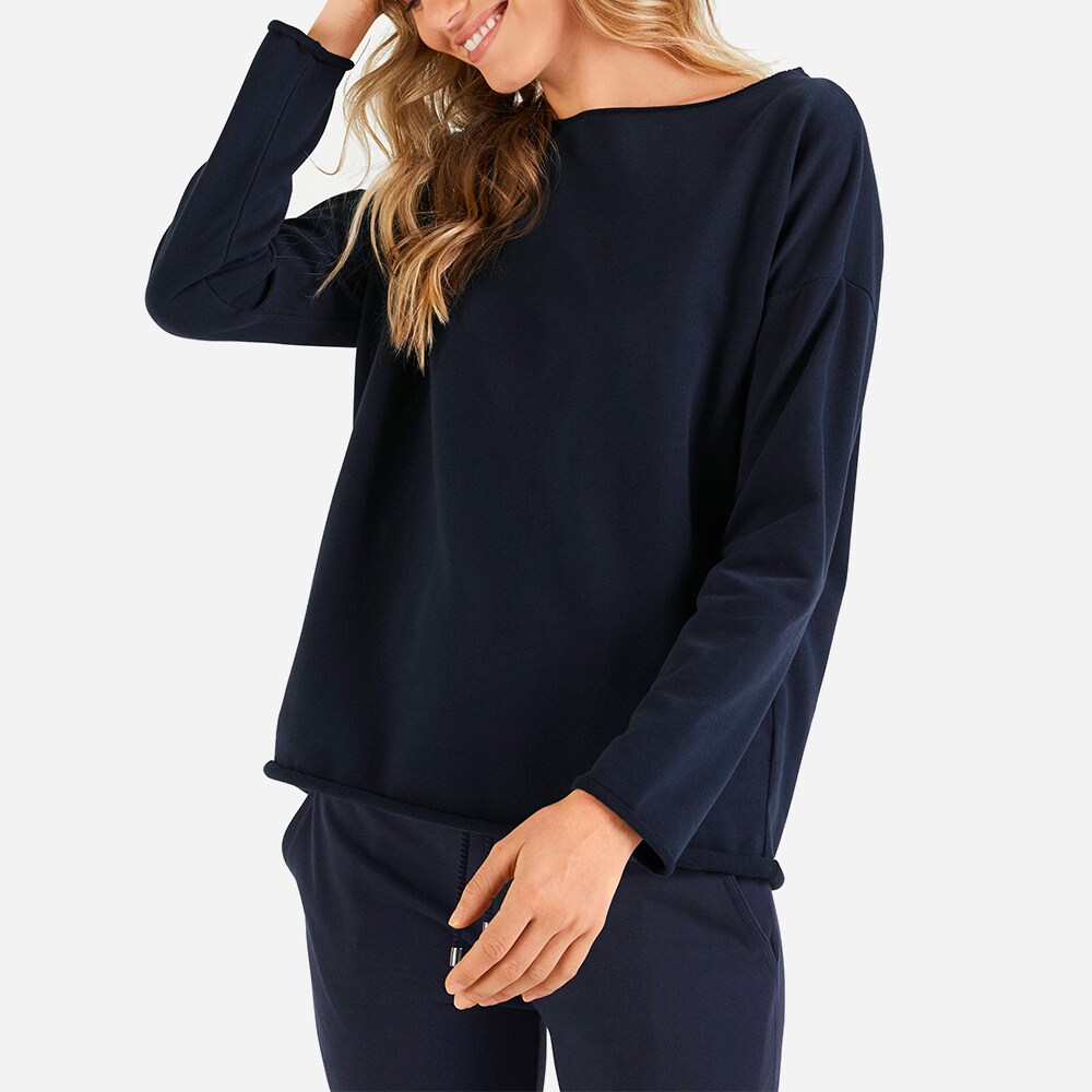 Fleece Sweater Casual Fit Navy