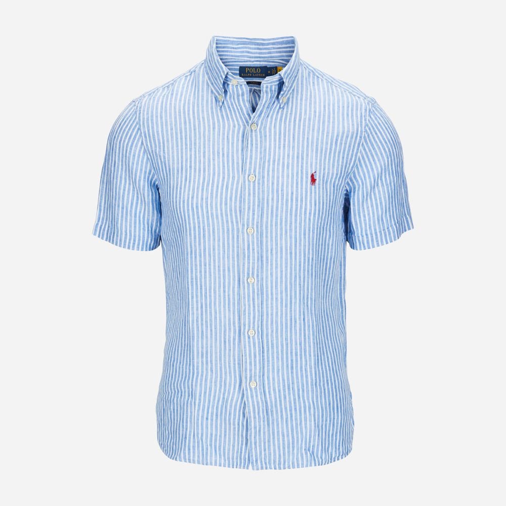 Slhbdppcs-Short Sleeve-Sport Shirt 5137a Blue/White