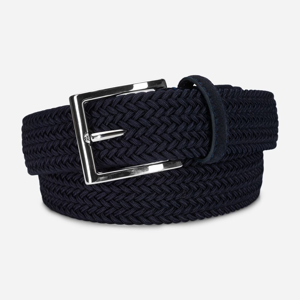 Elastic Plain Belt - Navy