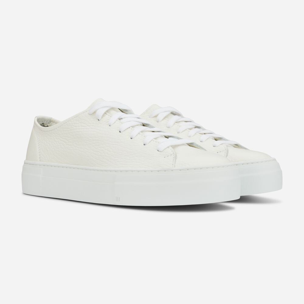 Loria Low Platform White Deer Nappa