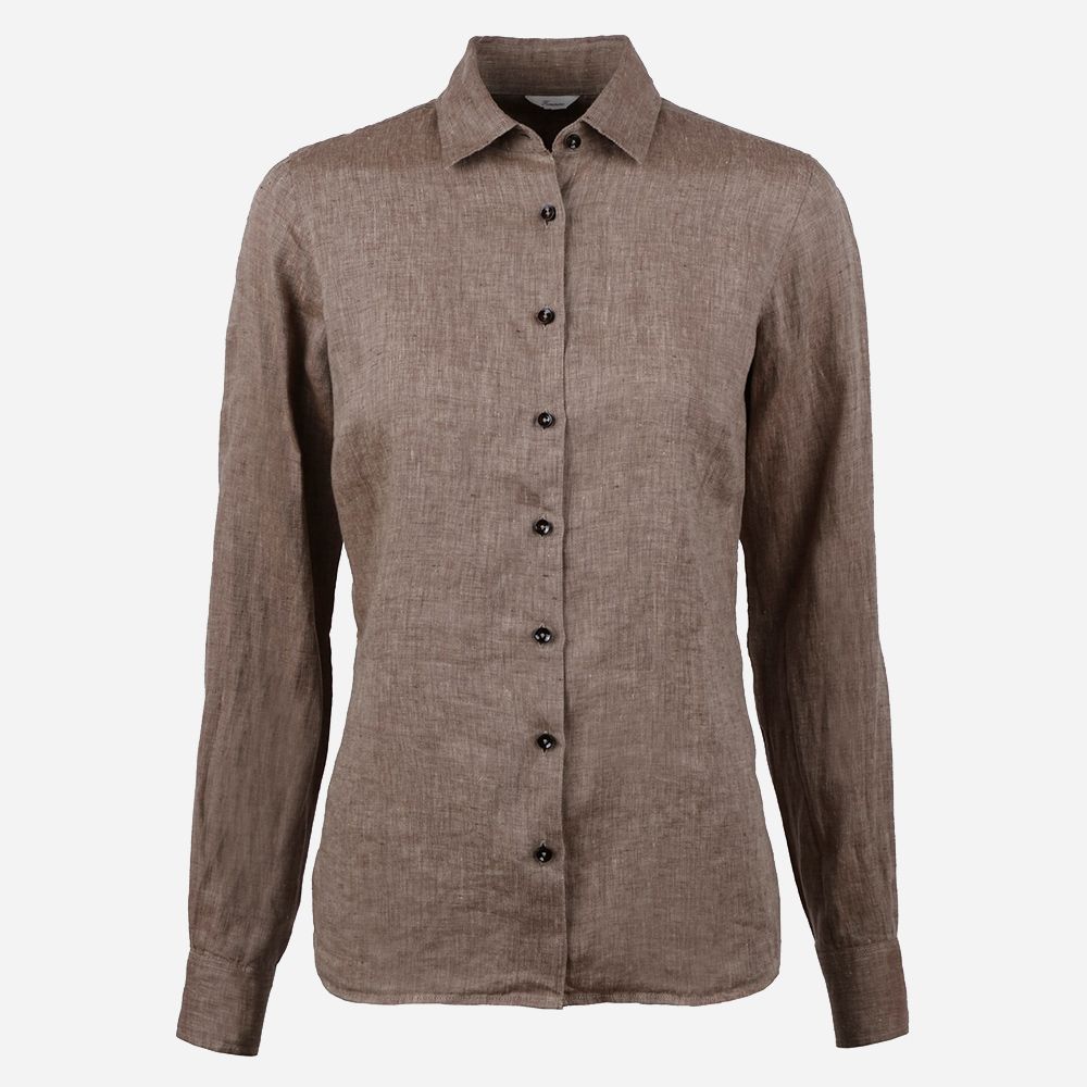 Sofie Shirt Round Cuff Light Brown