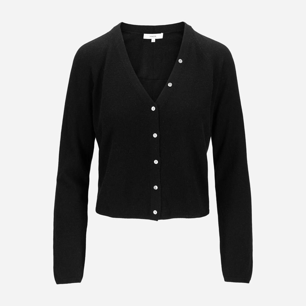 Shell Button Cardigan 001 Blk