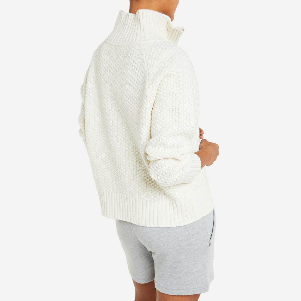 Kvitholmen Zip Up Sweater Bright White