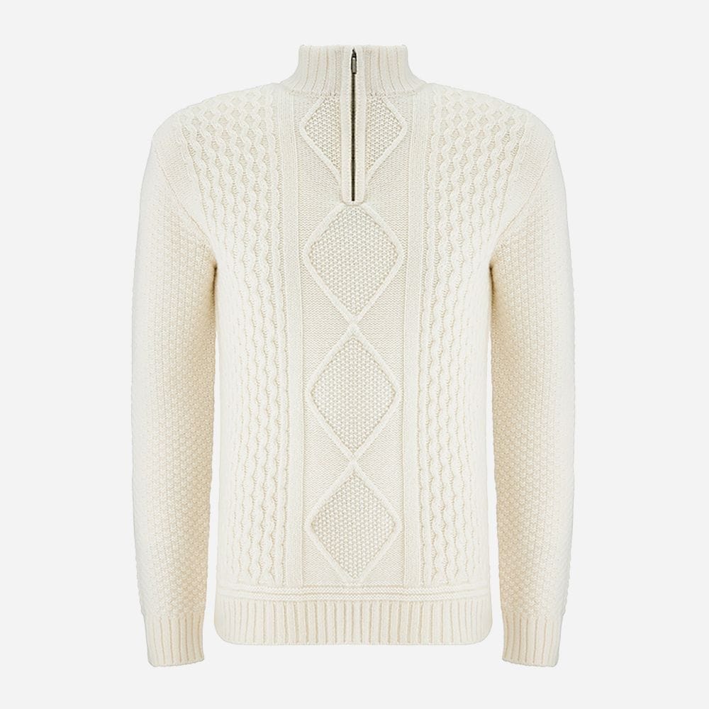 Kvitholmen Zip Up Sweater Bright White