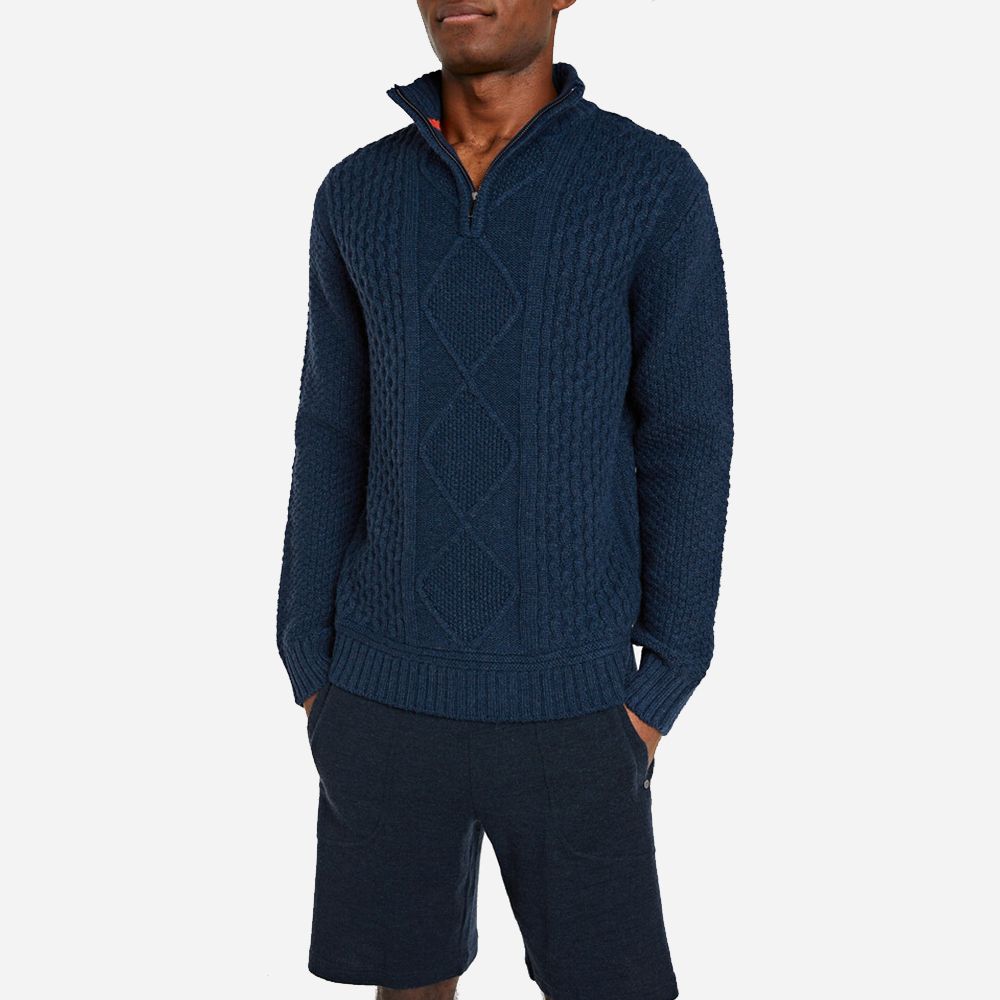 Kvitholmen Zip Up Sweater Navy Blue