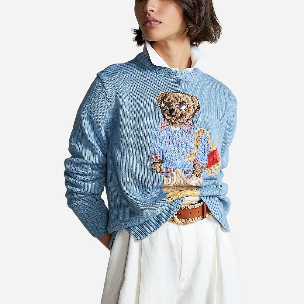 Bch Bear-Long Sleeve-Pullover Chambray Multi