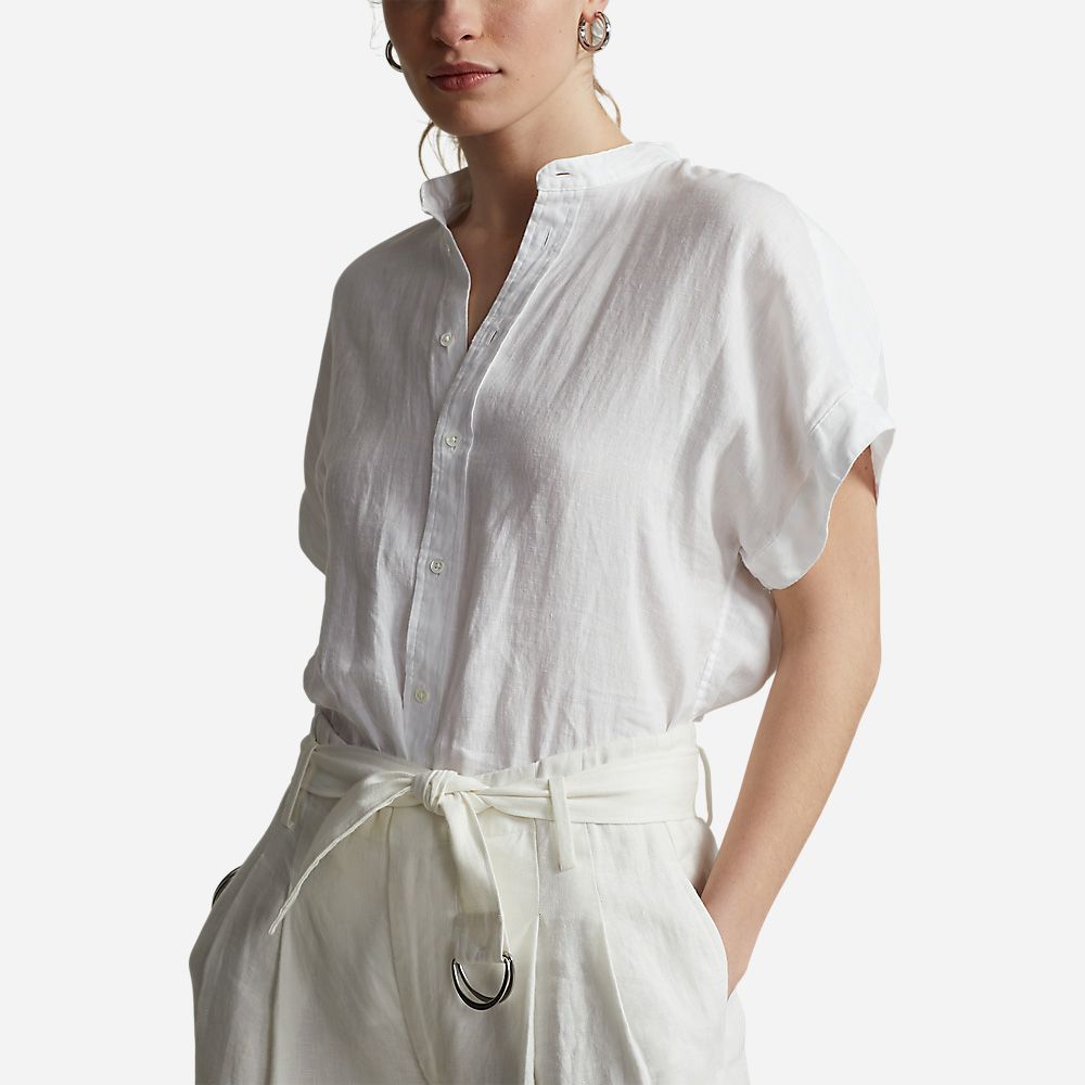 Ss Alen St-Sleeveless-Button Front Shirt White
