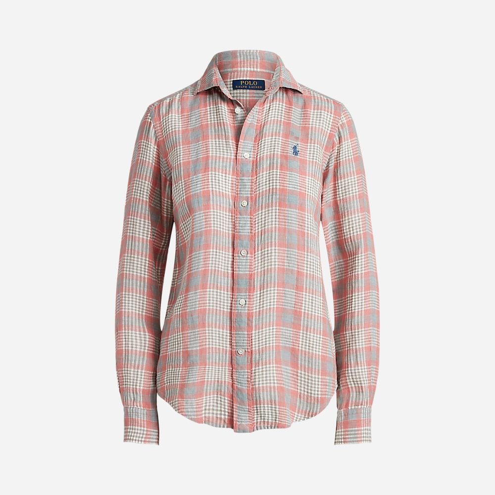 Est Georgia-Slim-Long Sleeve-Shirt 1210 Grey/Pink Multi