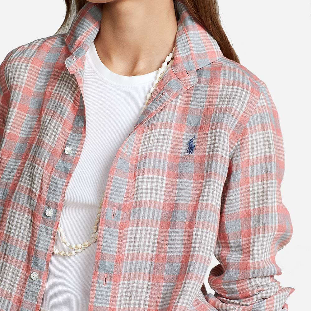 Est Georgia-Slim-Long Sleeve-Shirt 1210 Grey/Pink Multi
