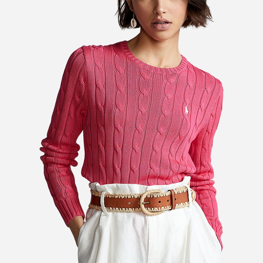 Julianna-Classic-Long Sleeve-Sweater Hot Pink