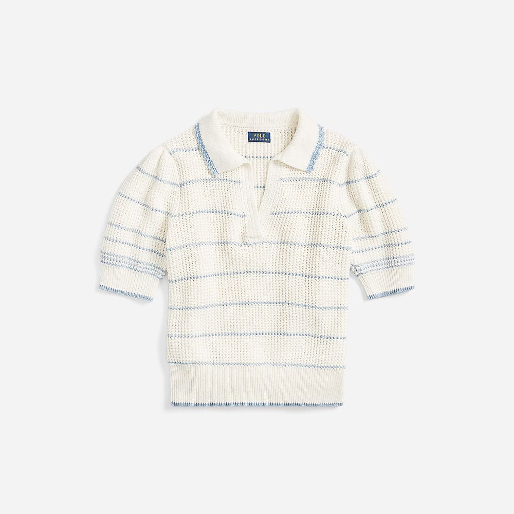Ss Strp Po-Short Sleeve-Pullover Chic Cream/Blue Note