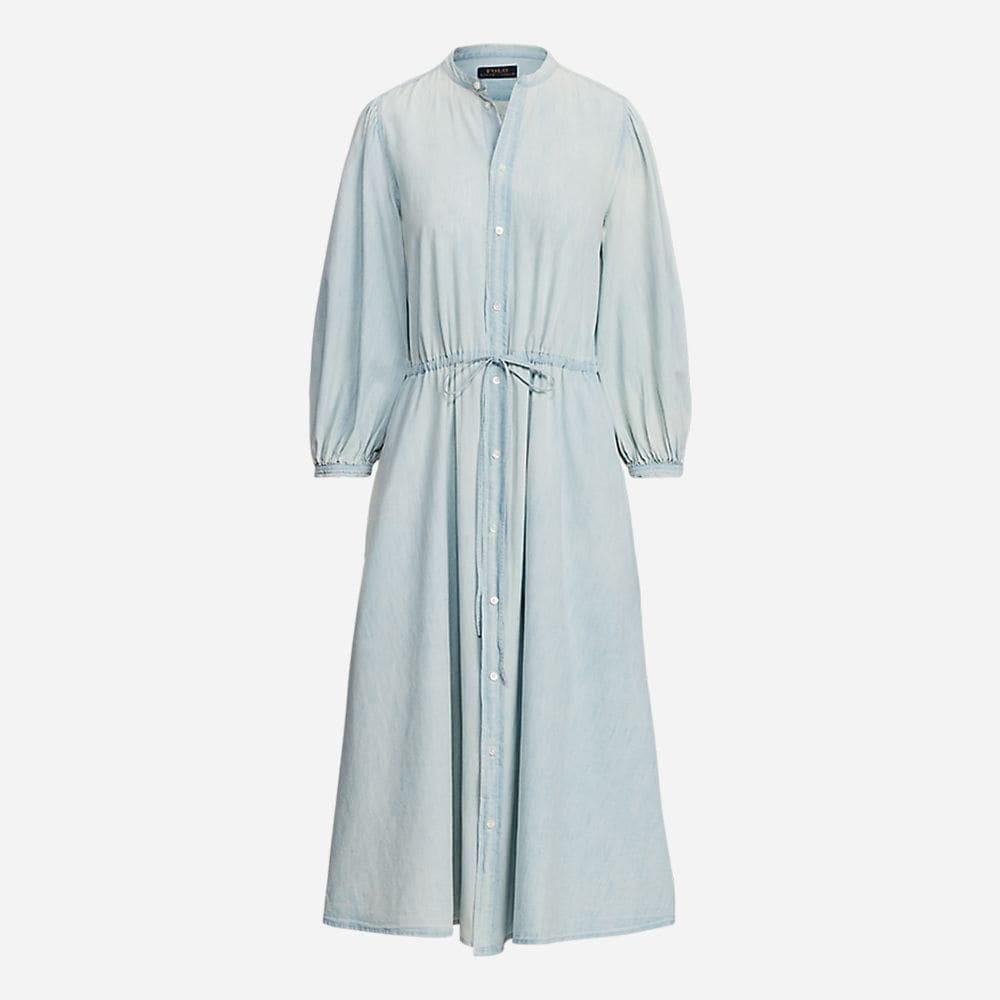 Ls Elie Dr-Long Sleeve-Day Dress Chambray