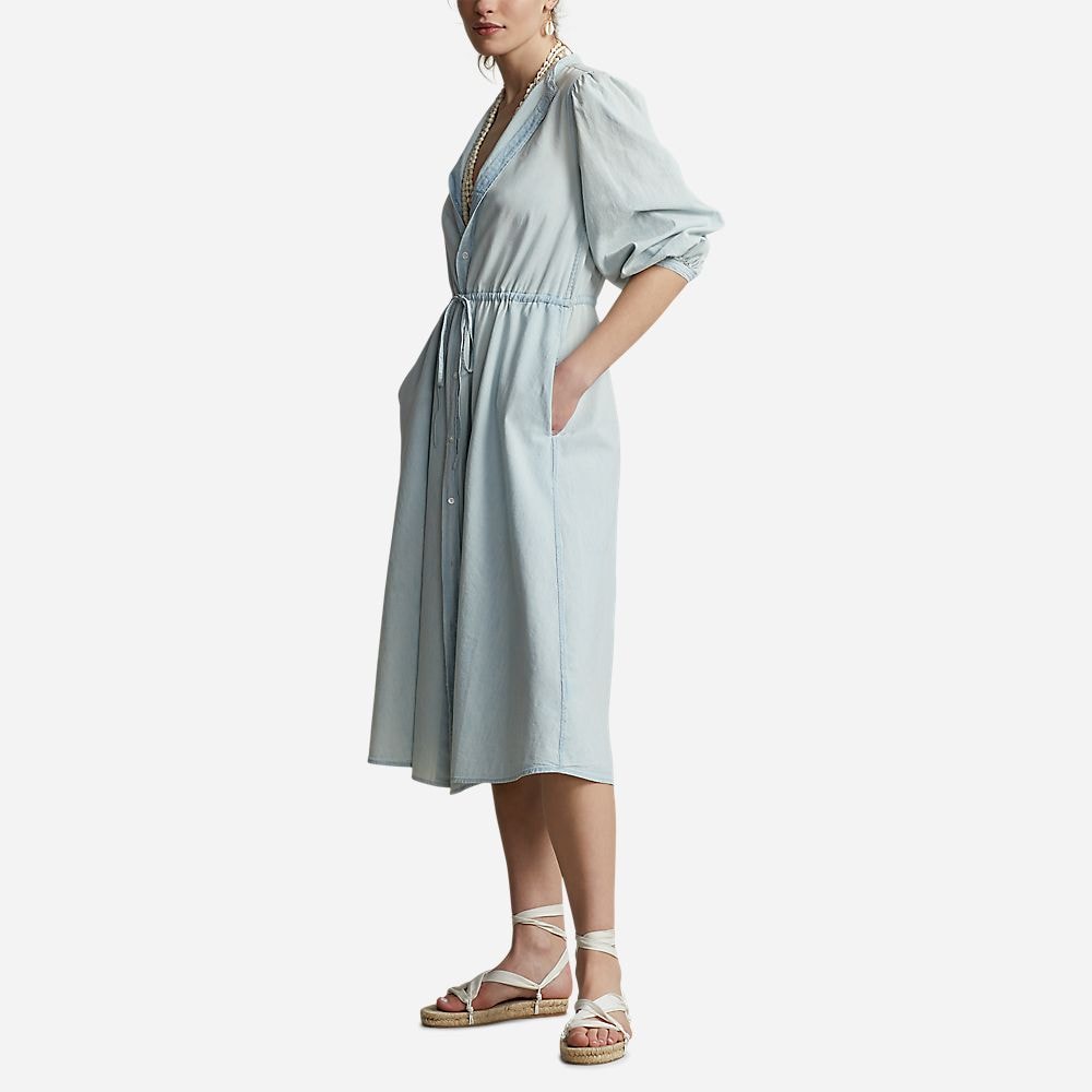 Ls Elie Dr-Long Sleeve-Day Dress Chambray