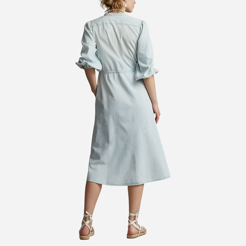 Ls Elie Dr-Long Sleeve-Day Dress Chambray