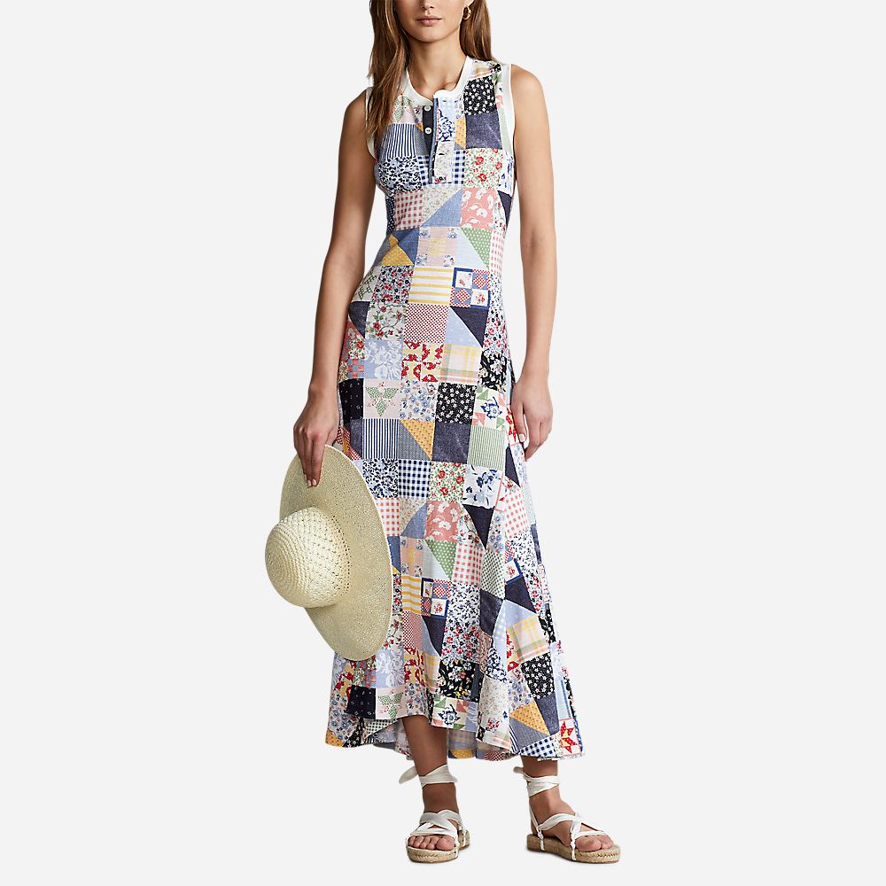 Slv Qlt Rwie-Sleeveless-Day Dress Quilt Print