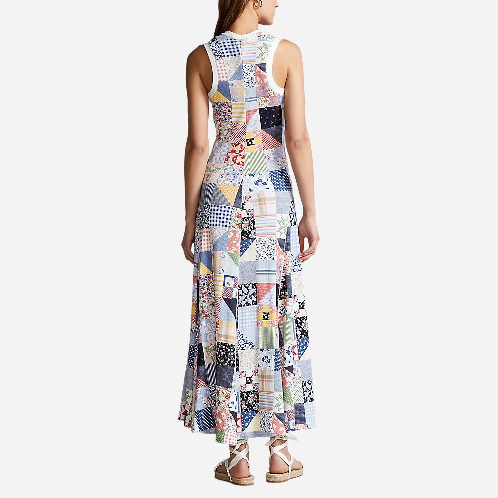 Slv Qlt Rwie-Sleeveless-Day Dress Quilt Print