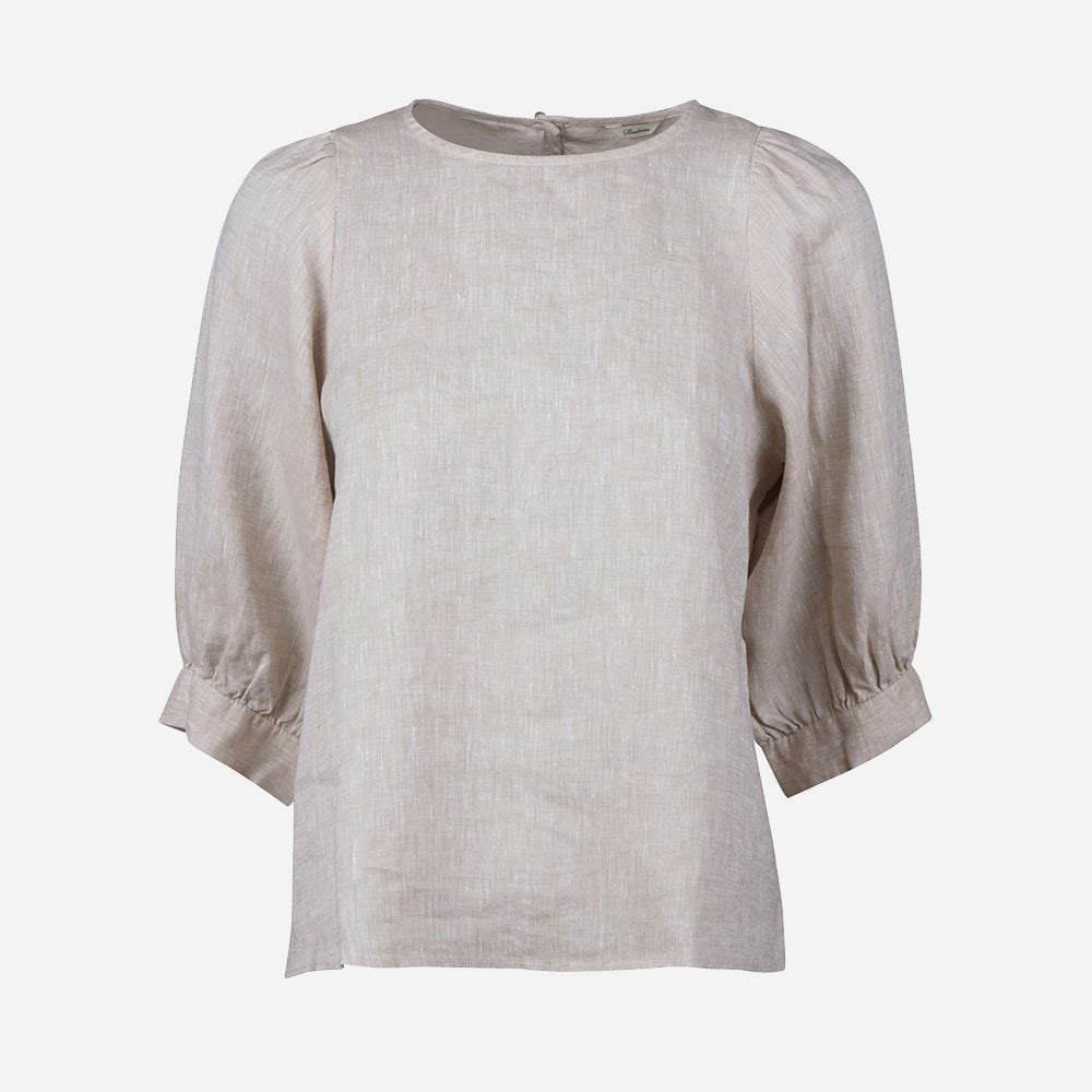 Carmen Blouse Beige Linen