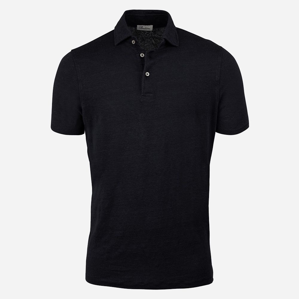 Linen Polo Shirt 600 Sort