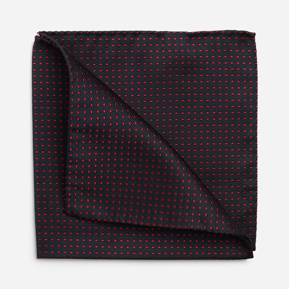 Hankys Silk - Blue/Small Red Dots