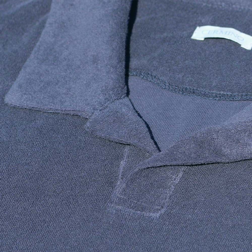 Riviera Terry Polo Long Sleeve - Navy Blue
