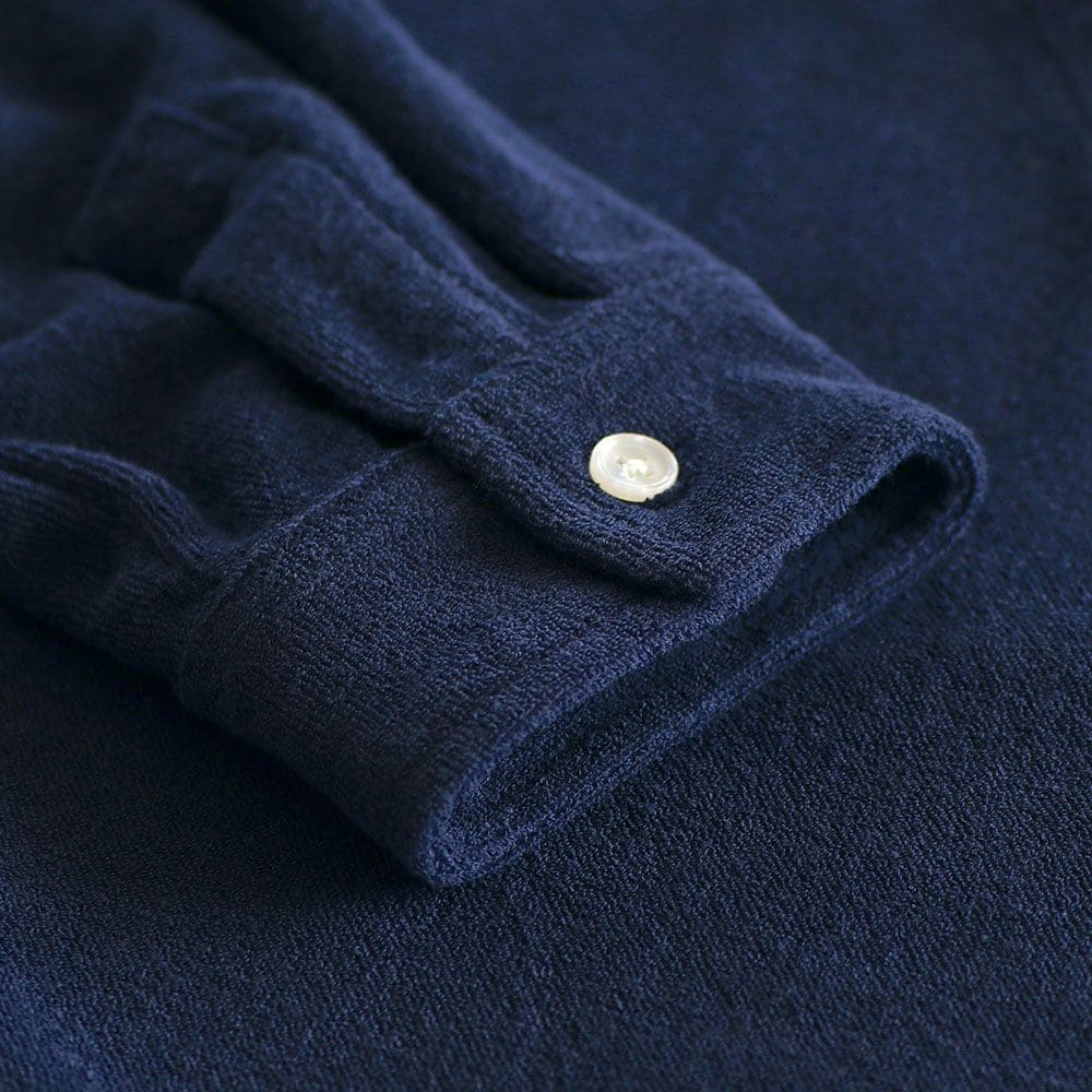 Riviera Terry Polo Long Sleeve - Navy Blue