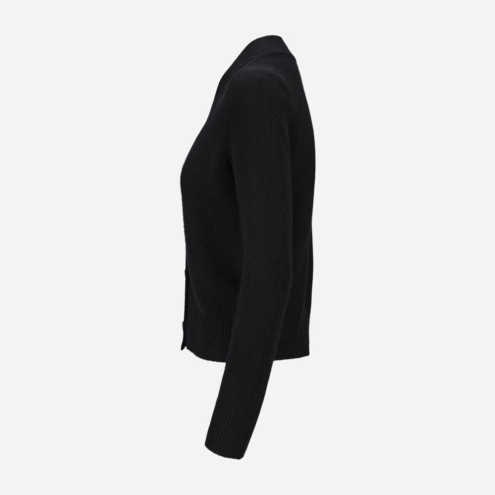 Shrunken Button Cardigan 001 Blk