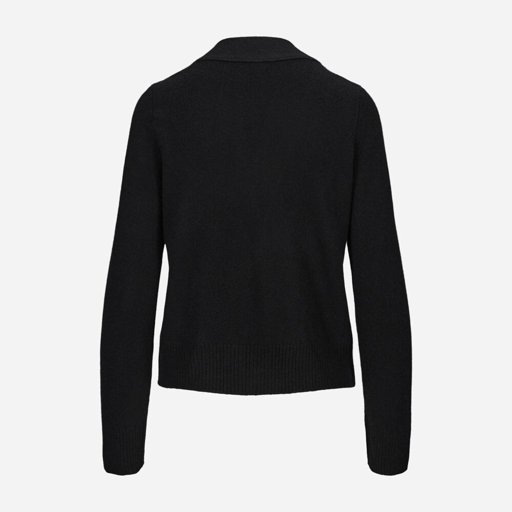 Shrunken Button Cardigan 001 Blk