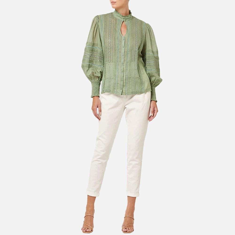Mystical Embrodery Blouse Moss
