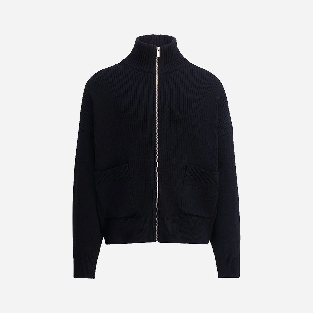 Rodin Zip Cardigan Black