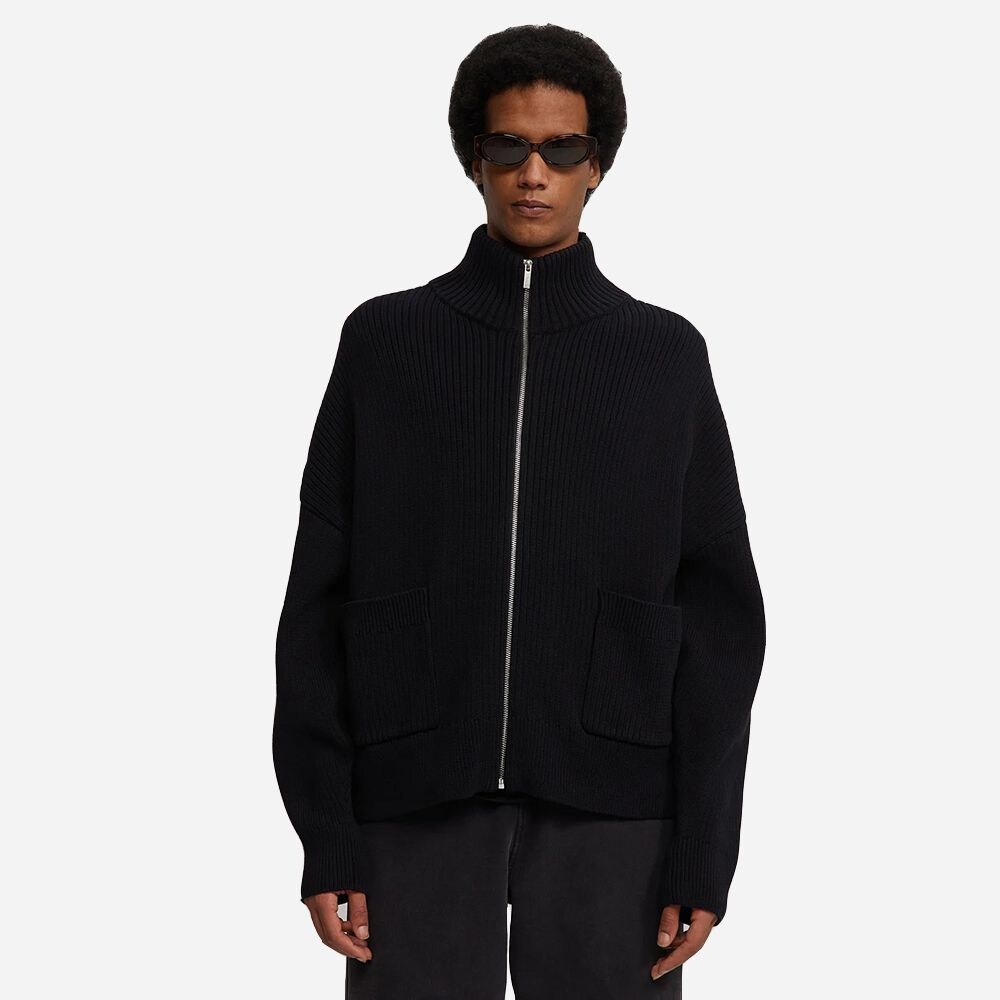Rodin Zip Cardigan Black