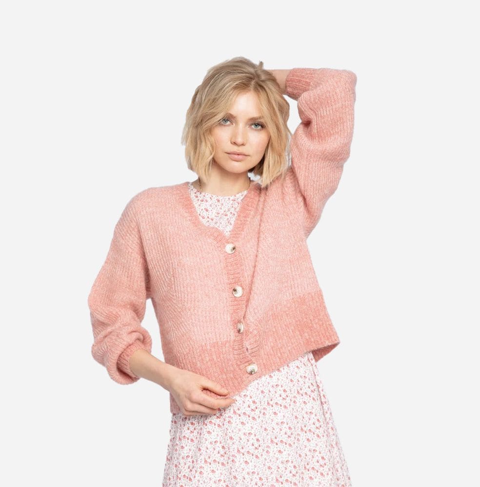 Bora Knit Cardigan Blush Melange