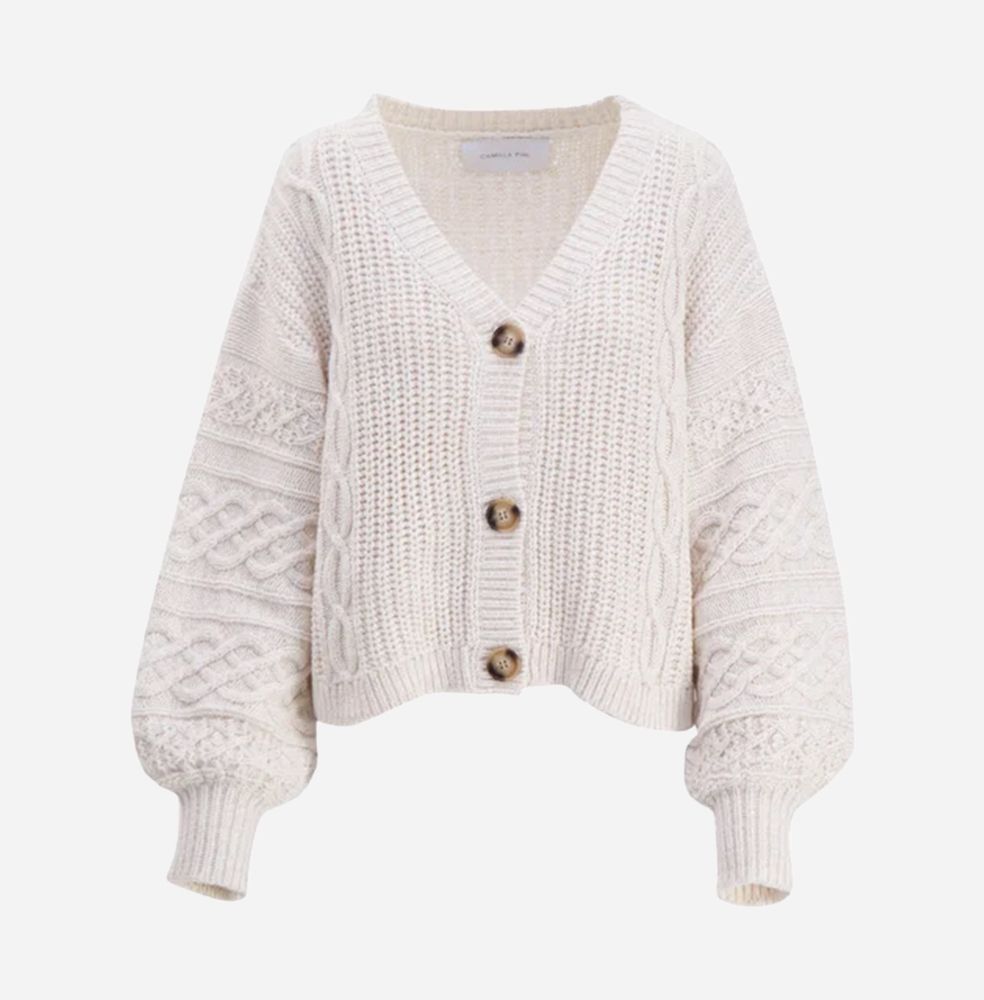 Fjellbacka Knit Cardigan Light Sand Melange