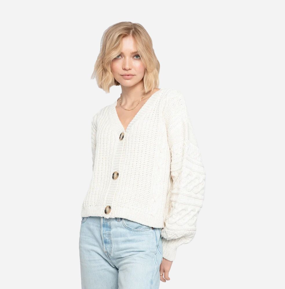 Fjellbacka Knit Cardigan Light Sand Melange