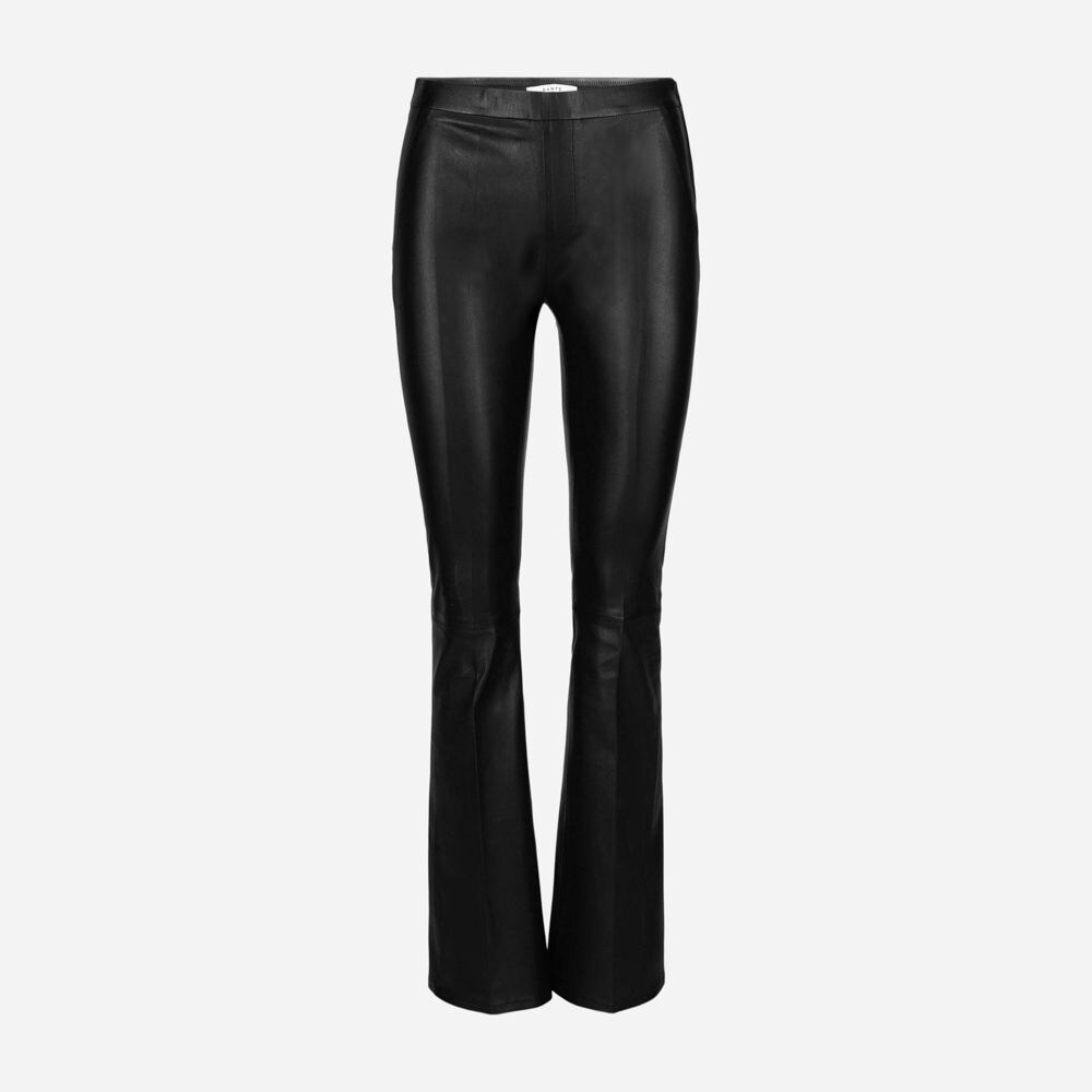 Tyson Reg Flare Leather Pants Black