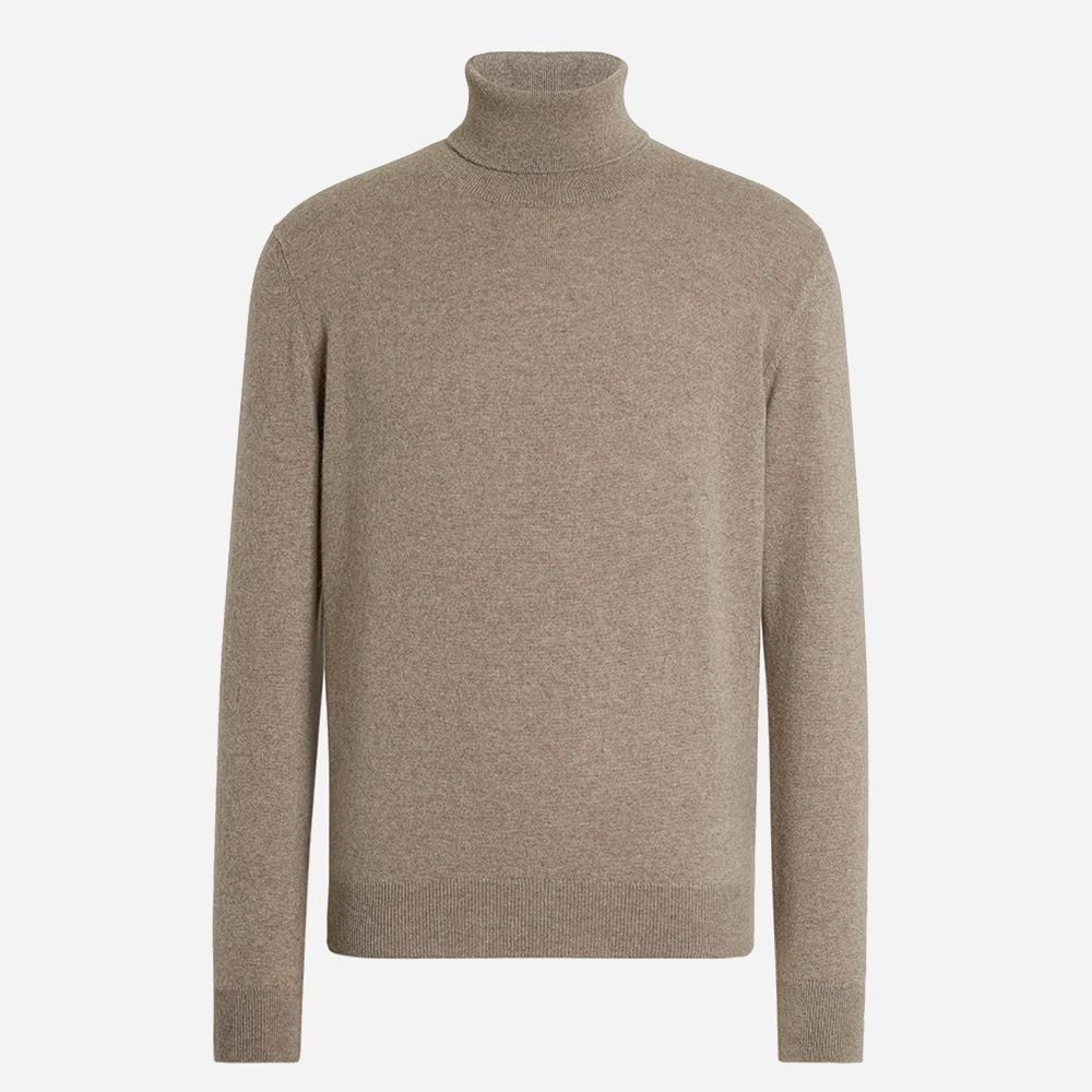 Turtle Neck Knitwear - Lt Beige Sld