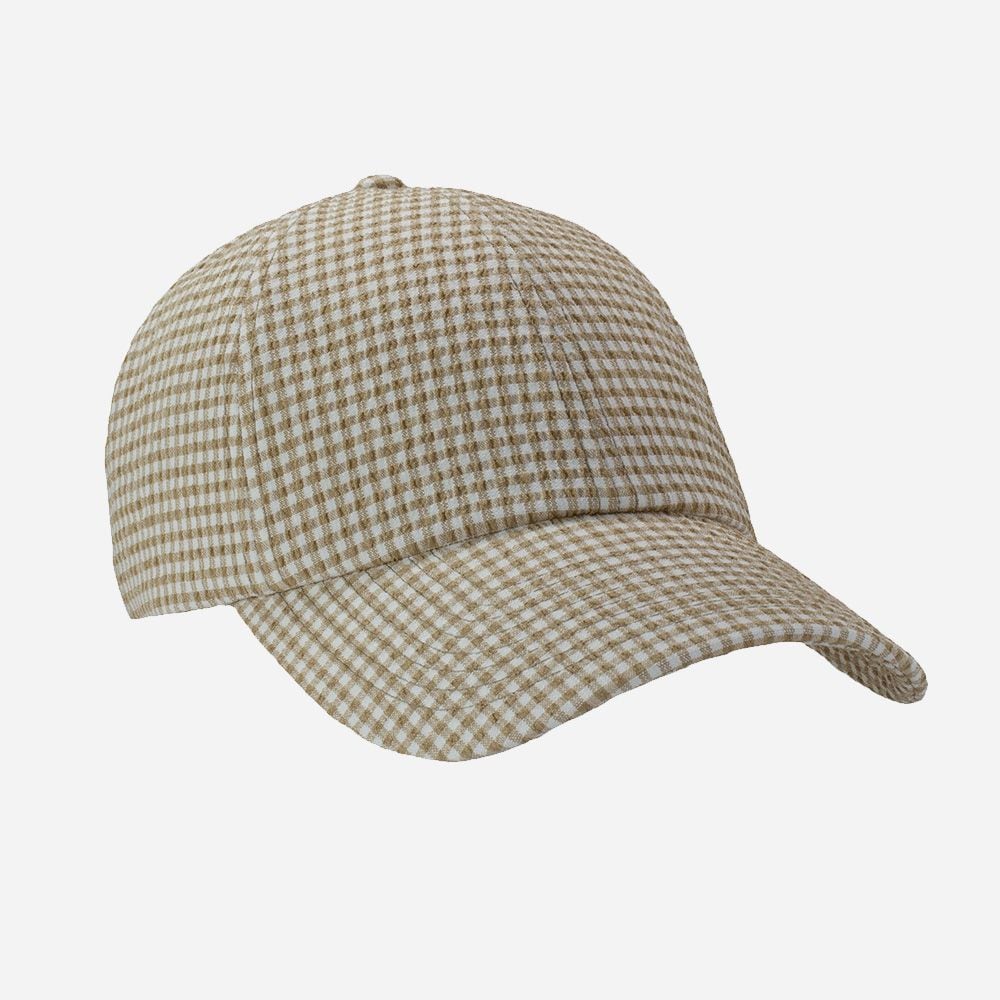 Tan Gingham Seersucker