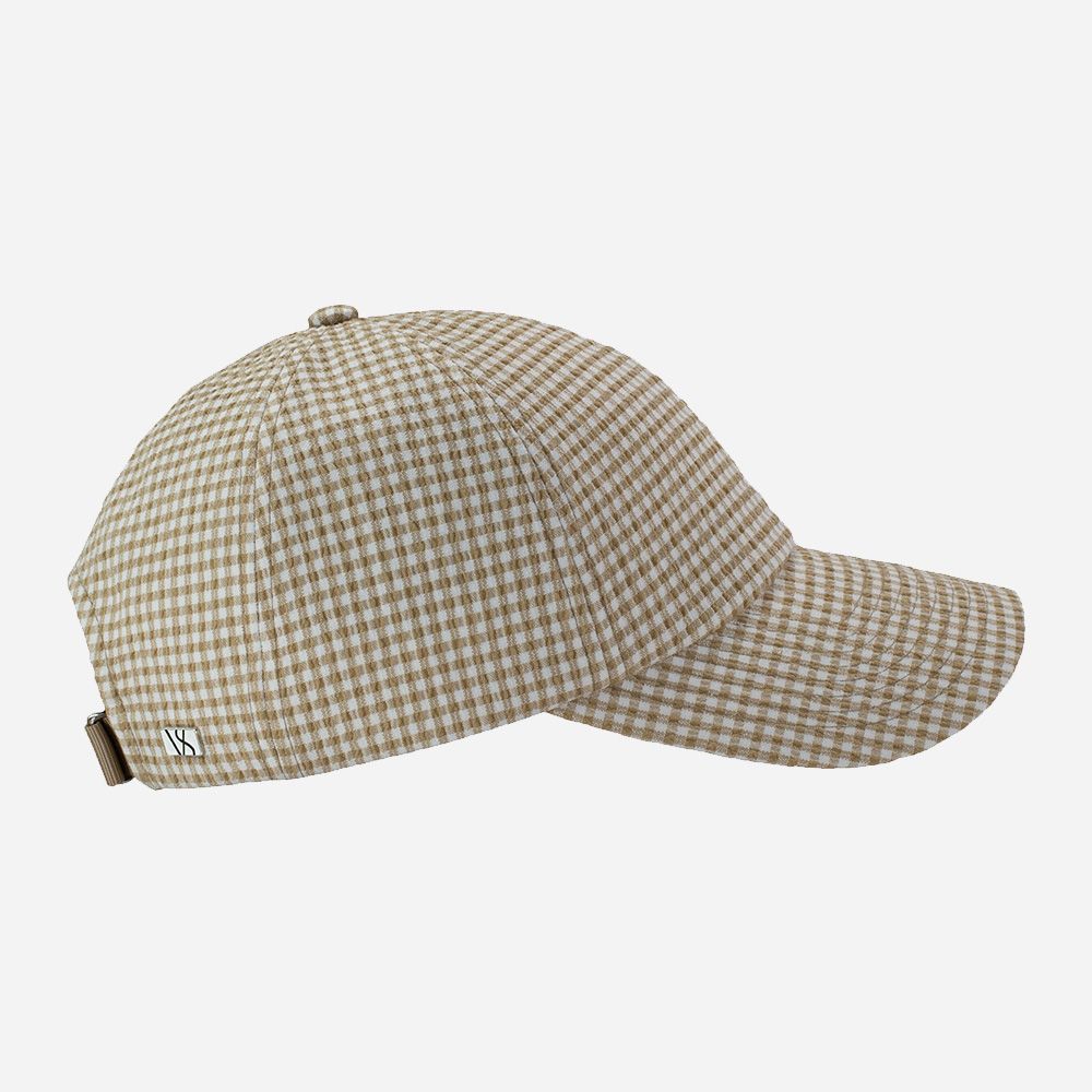Tan Gingham Seersucker
