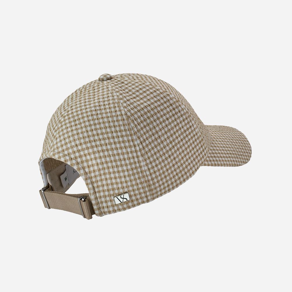 Tan Gingham Seersucker