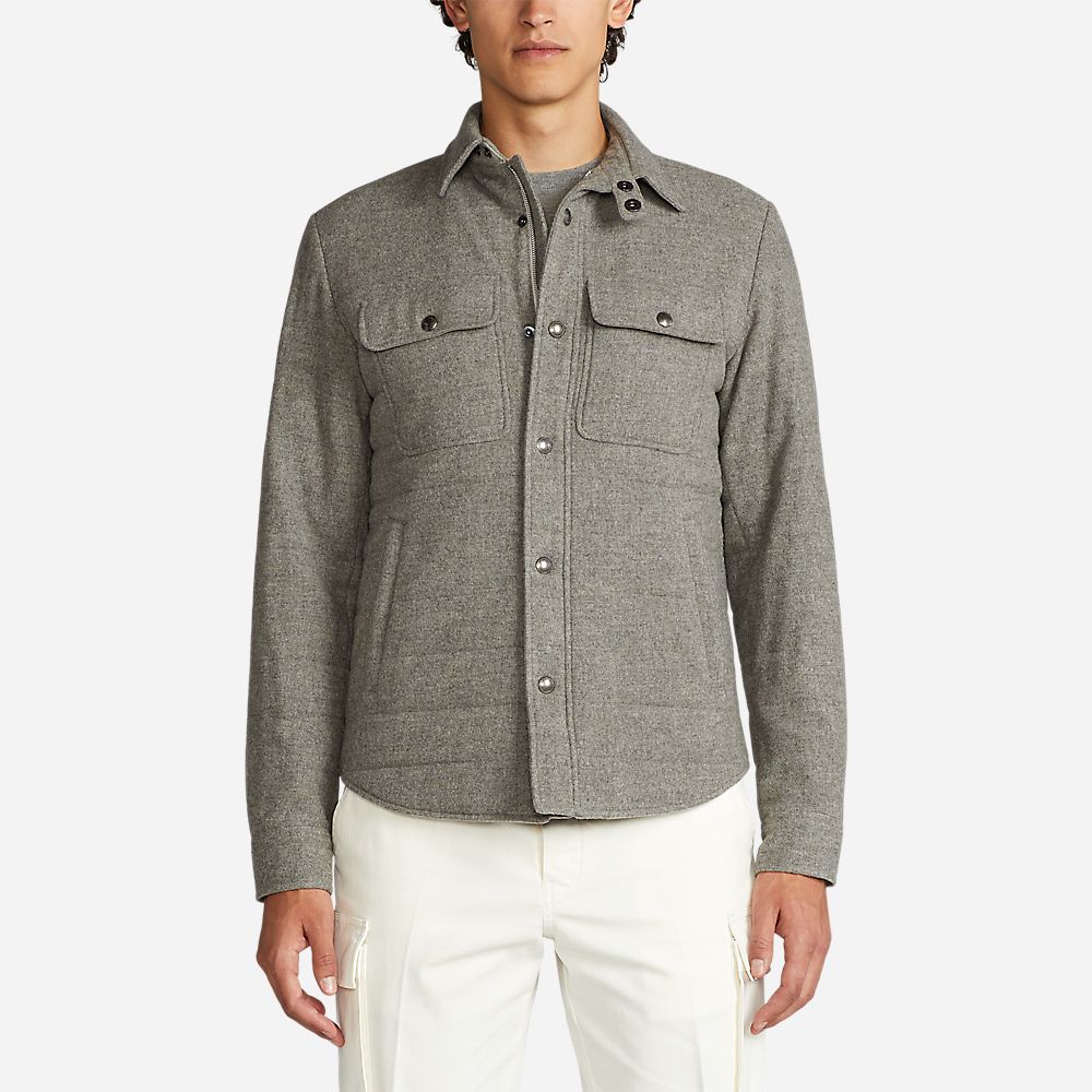 Watson-Insulated-Shirt Jacket Light Grey Melange