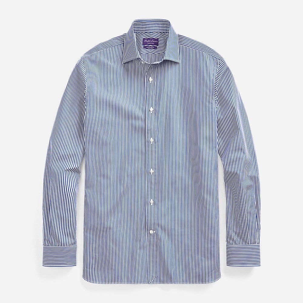 Aston-Dress Shirt Medium Blue And White