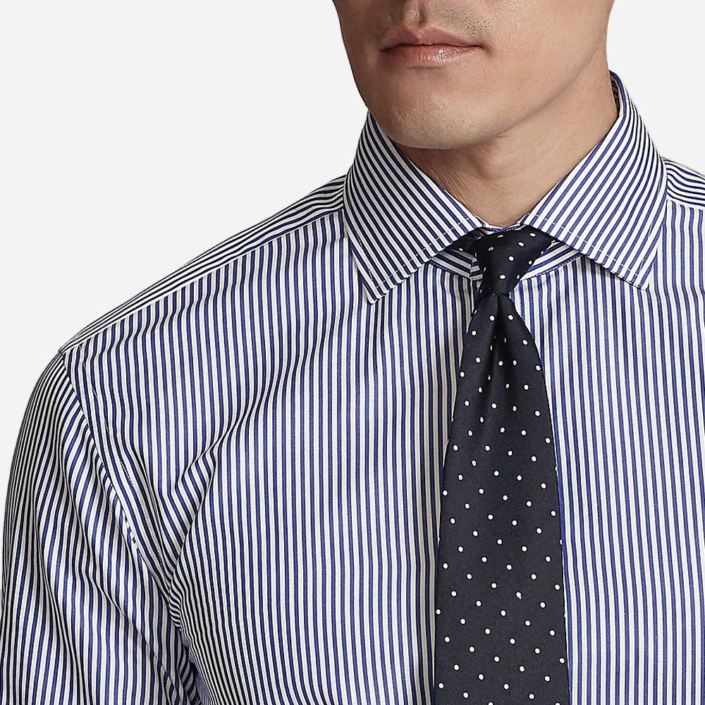 Aston-Dress Shirt Medium Blue And White